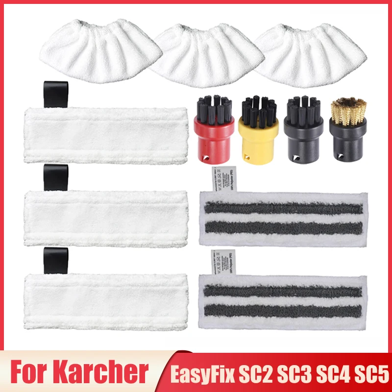 Aspirador de Mão Peças Raspador de Vidro Escova Cabeça para Karcher Easyfix Microfibra Vapor Mop Trapos Mop Pads Sc2 Sc3 Sc4 Sc5