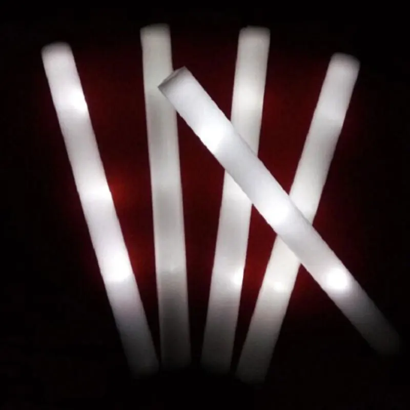 

White Light Glow Sticks 20Pcs LED Foam Sticks Glow Cheer Batons Flashing Effect Glow in the Dark Wedding Party Supply 3 Flashing