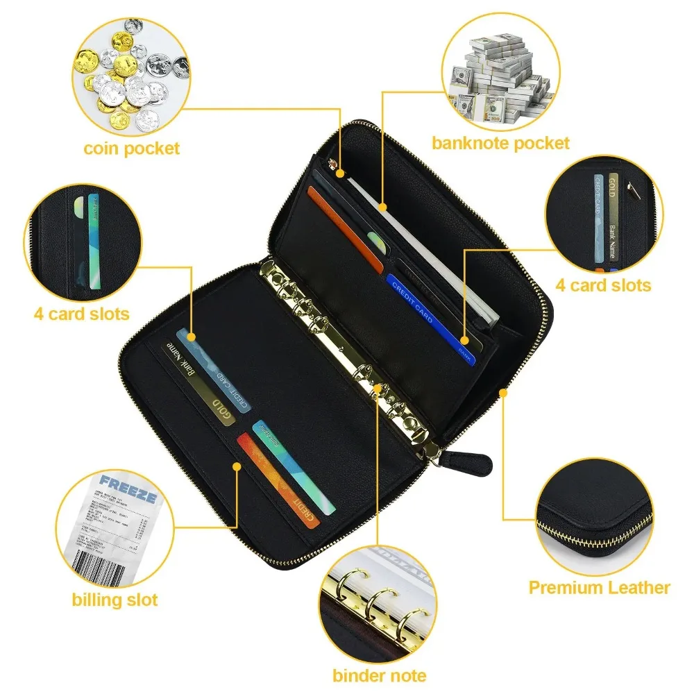 New Waterproof Fashion Coin Purse PU Leather Multiple Card Card Holder Large Capacity Solid Color Coin Purse