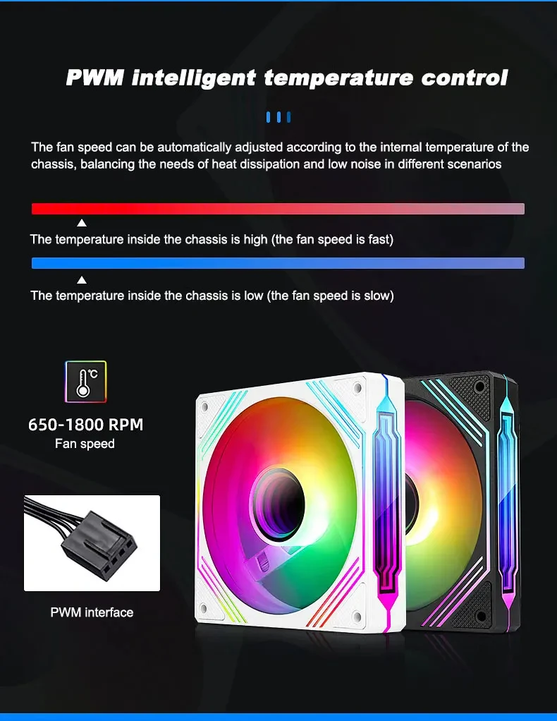 PF-14 PRISM 4PRO Computer Chassis Fan 14cm ARGB 4 Pin PWM Quiet Cooling Fan 12V