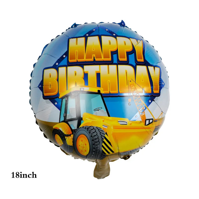 Construction Vehicle Foil Balloons Set for Boys Birthday Party Decorations