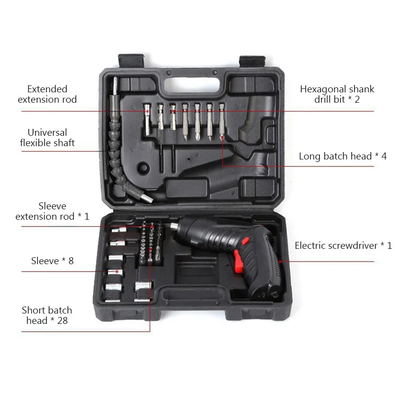 Electric Screwdriver Cordless 47 in 1 Rotated 90 Degrees Rechargeable Portable Screwdriver with LED for Home Office DIY Tools 6