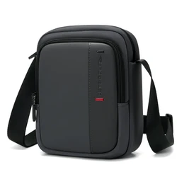 Men's Black Waterproof Oxford Crossbody Bag - Small, Stylish Shoulder Sling for Mobile Phone (Grey)