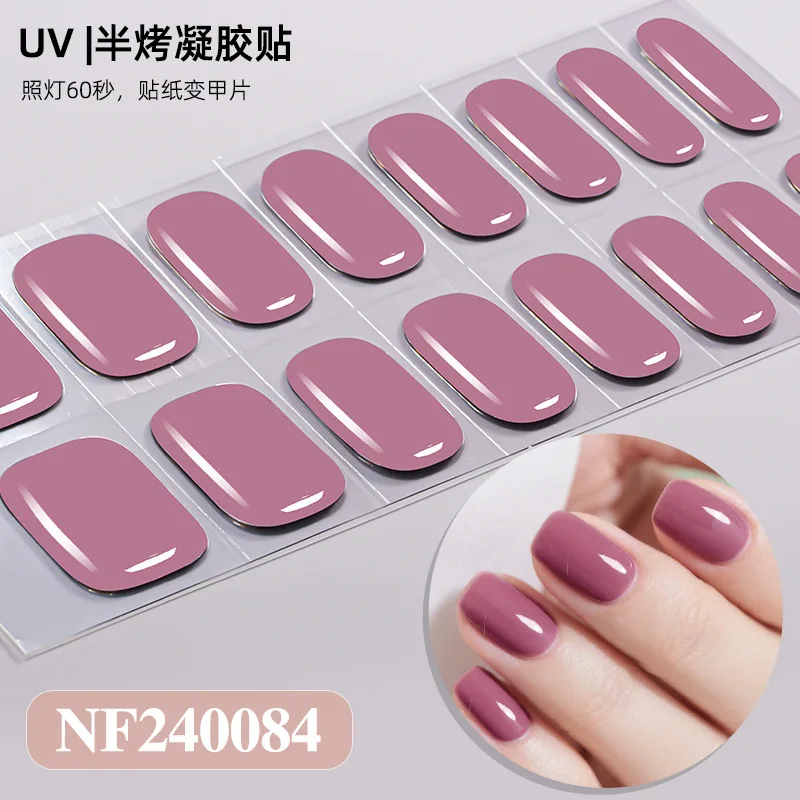 Premium Semi-Cured Nail Wraps Set - Waterproof, Long-Lasting Gel Nail Stickers