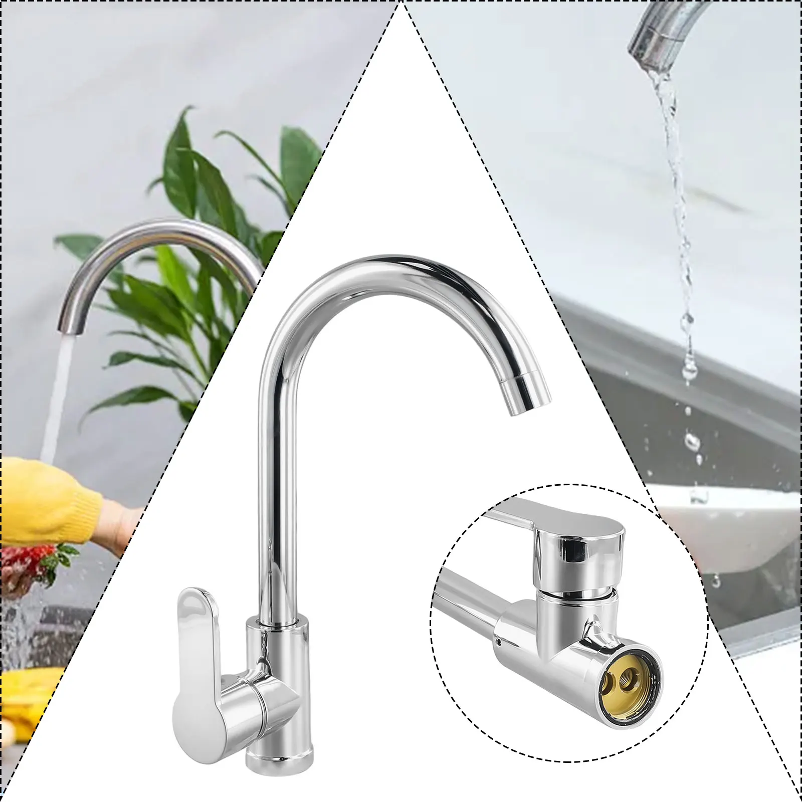 

Kitchen Sink Faucets Hot And Cold Mixer Faucets Countertop Swivel Faucets Polished Chrome Sprayers Single Lever Bathroom Faucets