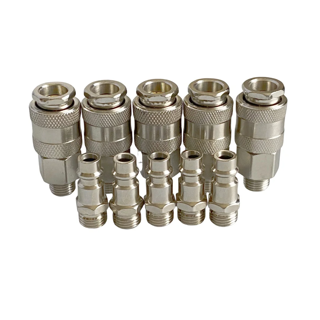 5 ชิ้น EU ประเภท PNEUMATIC Quick FITTING Connector PM20 SM20 พร้อม G1/4 BSP ด้ายชายสําหรับ Air Compressor 1