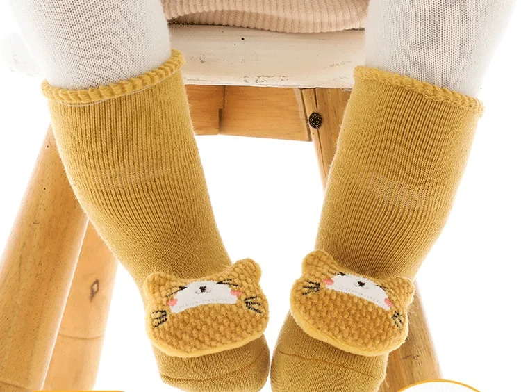 Description Picture 2 of itemCute Cartoon Baby Socks Girls Boys Rabbit Bear Anti Slip Soft Warm Winter Autumn Toddler Indoor Floor Thicken Socks For Kids
