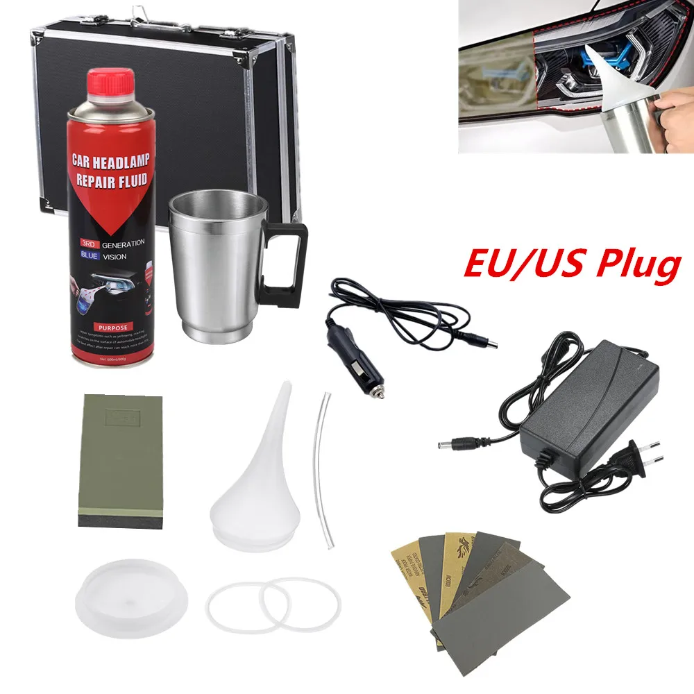 

Headlight Restoration Kit Car Headlight Lens Glass Polish Repair Kit Atomizing Cup Headlight Renovation Tool Auto Restore Kit