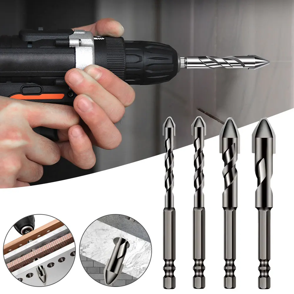

6mm/8mm/10mm/12mm Super Hard Triangular Drill Bit Crooked Drill Bit For Drilling Ceramic Tile Glass Brick 1pcs Dropshipping