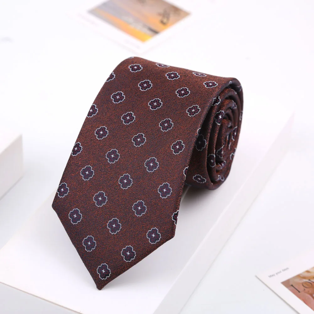 Luxuriöse florale Paisley-Krawatten (7-8 cm) für Herren, trendige Herren-Krawatte in Dunkelgrün und Rot, für Hochzeit, Business, Party, Accessoires, Geschenk – Detail 6