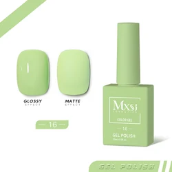 15ml Vibrant Gel Nail Polish Collection - Neon Brown, Royal Blue, Red, Green, Pastel Nude Shades with Top Coat UV Gel Finish (Mxsi 16)