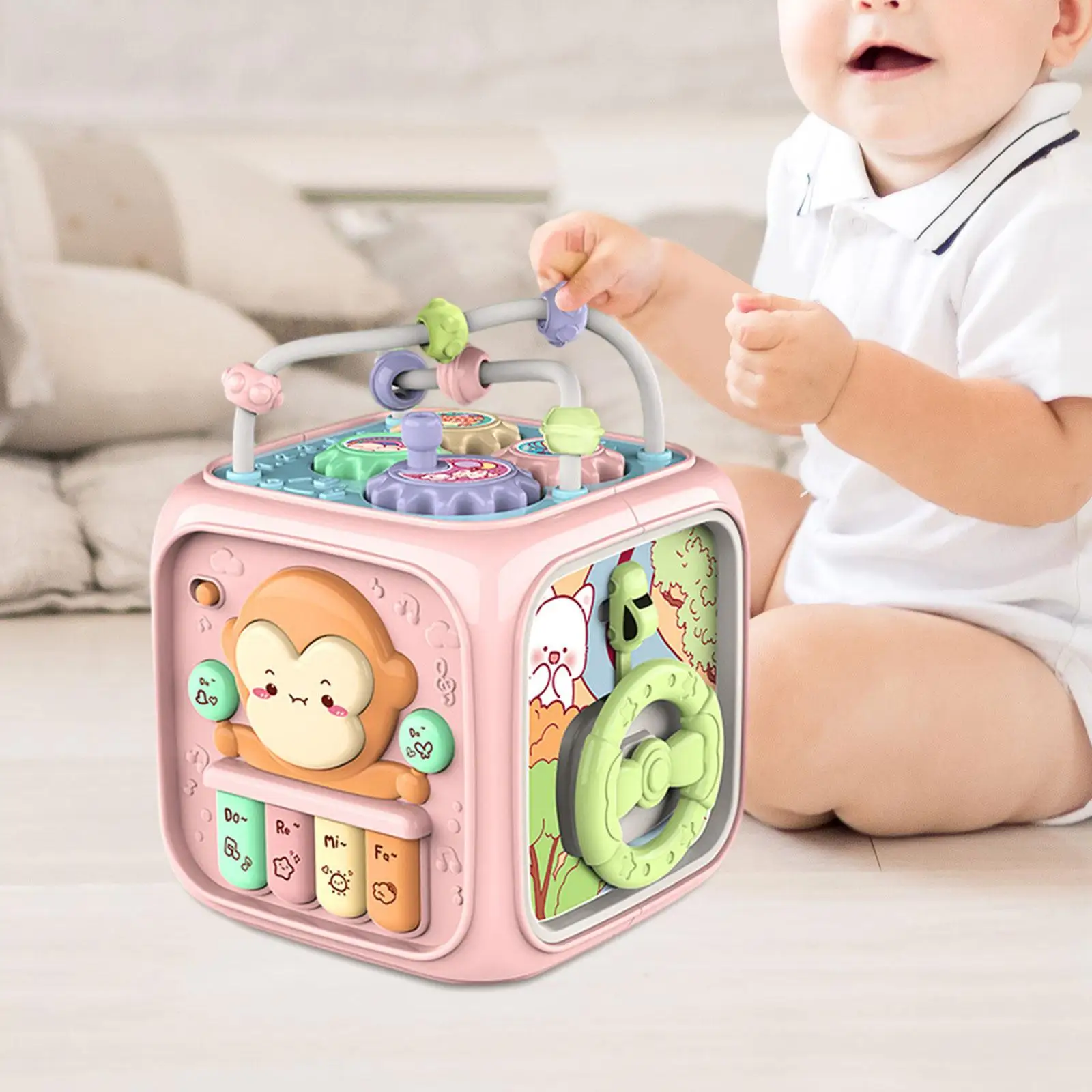 Busy Cube Activity Cube with Flash Light and Sound for Kids Babies Infants