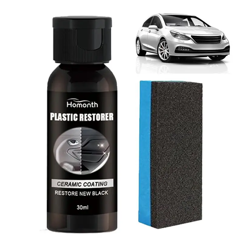 

Car Trim Restorer Trim Coat For Cars Protect Car Surface Nano Refreshing Coating Agent 30ml With A Sponge For Car Interior