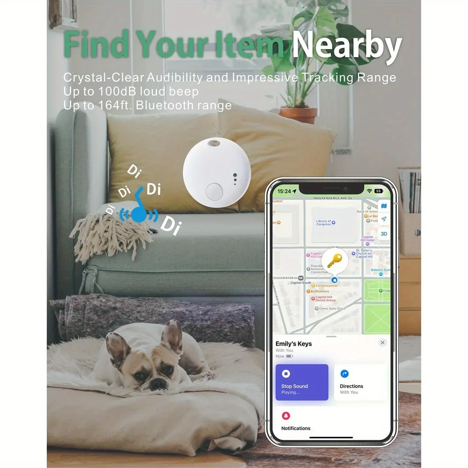 Smart tags, luggage trackers. For Apple Find My (iOS Only), Item Locator for Keys, Luggage, Backpack, Wallet, Pets, 2-Pack