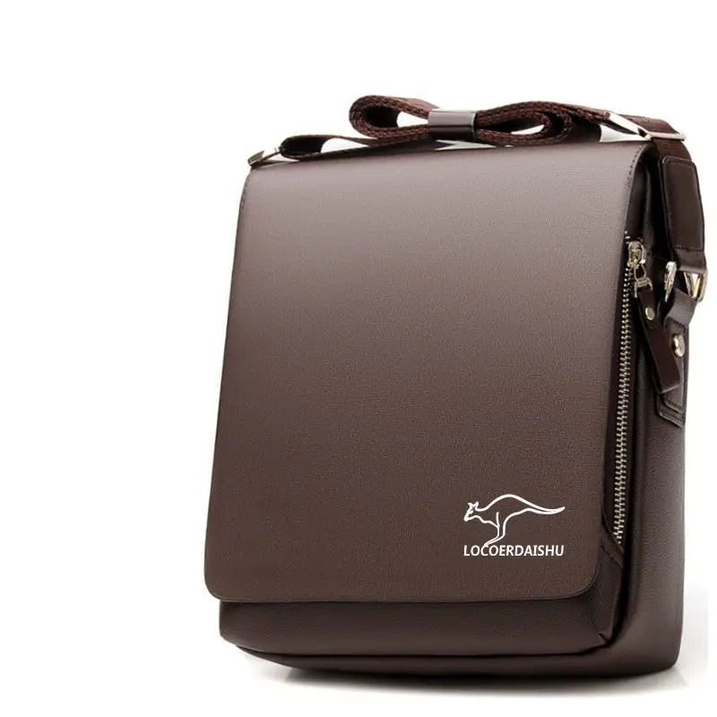 حقيبة كتف جلدية فاخرة ذات علامة تجارية جديدة للرجا...