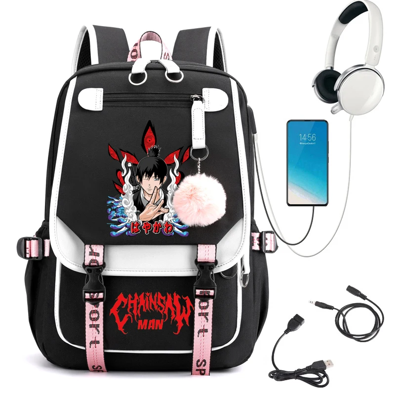 

Fashion Women Backpack Cute Chainsaw Man Anime Bagpack Rucksack Teens Kawaii Bookbag for Girls Schoolbag Travel Backpack Mochila