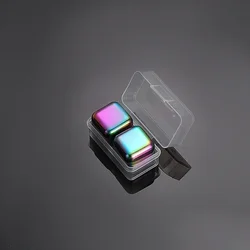 Premium Reusable Stainless Steel Whiskey Stones Set (2pcs Rainbow)