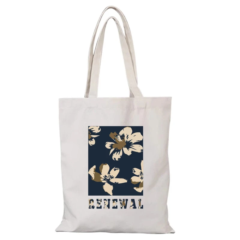 Dame Taschen Blumen frauen Einkaufstasche Mode Neue Handtaschen Leinwand Einkaufstasche Frau Eco Shopper Strand Tuch Handtasche Schulter die – Detail 8