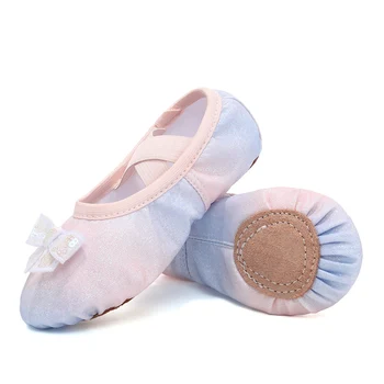Girls Ballet Shoes Women Children Ballet Dance Shoes Flats Ladies Ballet Slippers Shoes Salsa Training Shoes Sequined Butterfly