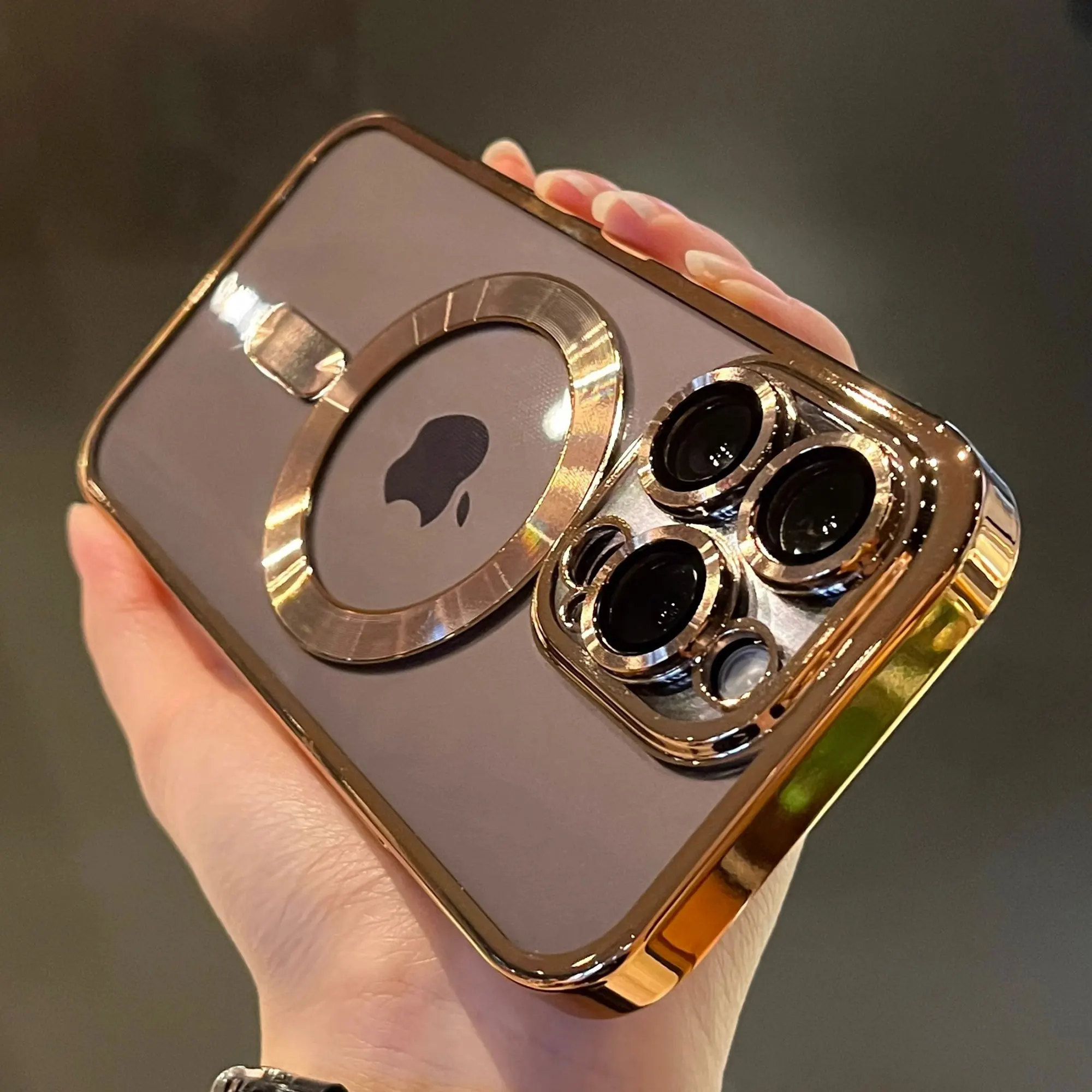 Luxury Plating Clear For Magsafe Wireless Charge Case For iPhone 11 12 13 14 15 16 Pro Max Plus Soft Magnetic Silicone Magsafe
