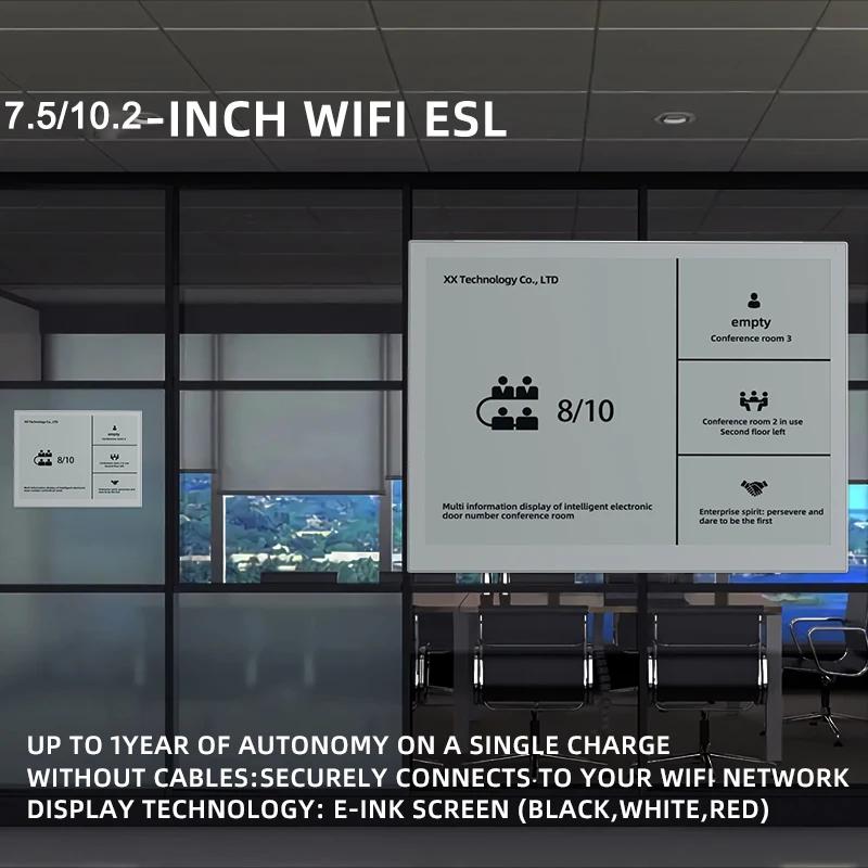 API Update 7.5/10.2/13.3'' Conference Room Digital Signage Ultra-thin Chargeable Environmental WIRELESS Electronic Shelf Label