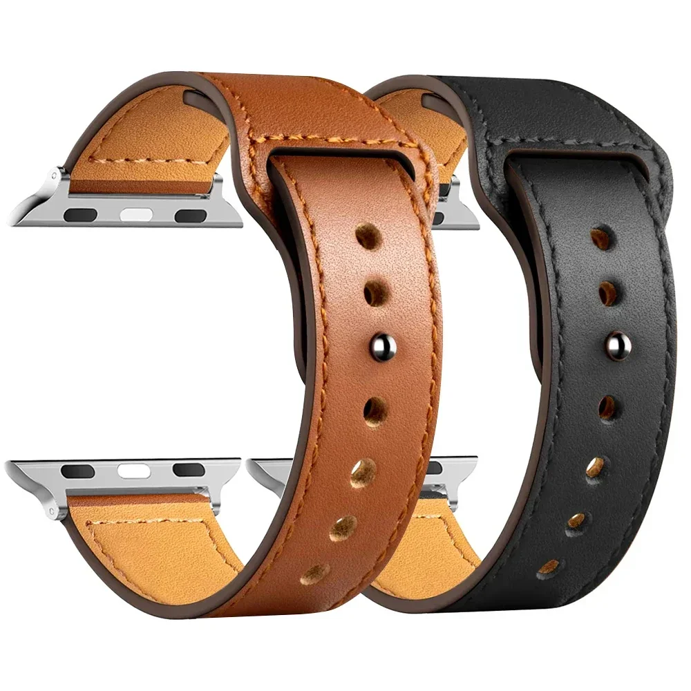 Lederbänder für Apple Watch Armband Ultra2 49 mm 44 mm 40 mm 38 mm/42 mm Sport-Loop-Armband iWatch Serie 9 8 7 3 4 5 6 SE 41 mm/45 mm – Detail 1
