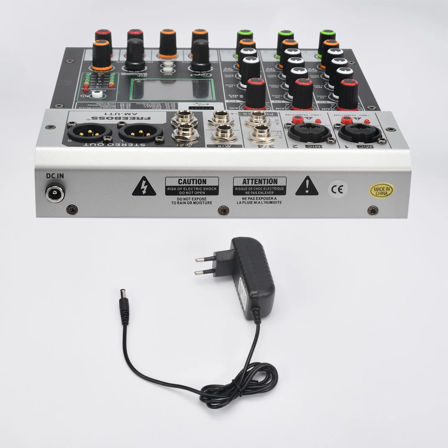 Audio Mixer 4 Channel 99 Effect 48V Bluetooth USB PC Record Karaoke Home Party Sound Table