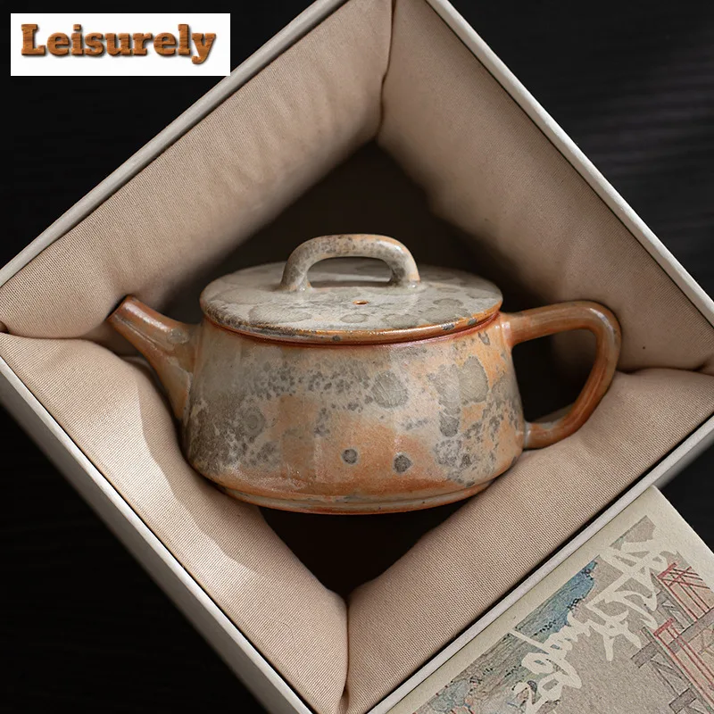 Ancient Zhiye Wood-fired Porcelain Teapot Handmade Tea Infuser Pot Tea Maker Kettle With Filter Drinkware Supplies Ornament Gift
