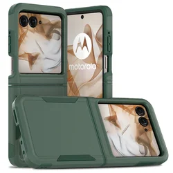 Luxury Armor Shockproof Silicone Protection Hard Phone Case Cover for MOTO Razr 2024 (Dark Green)