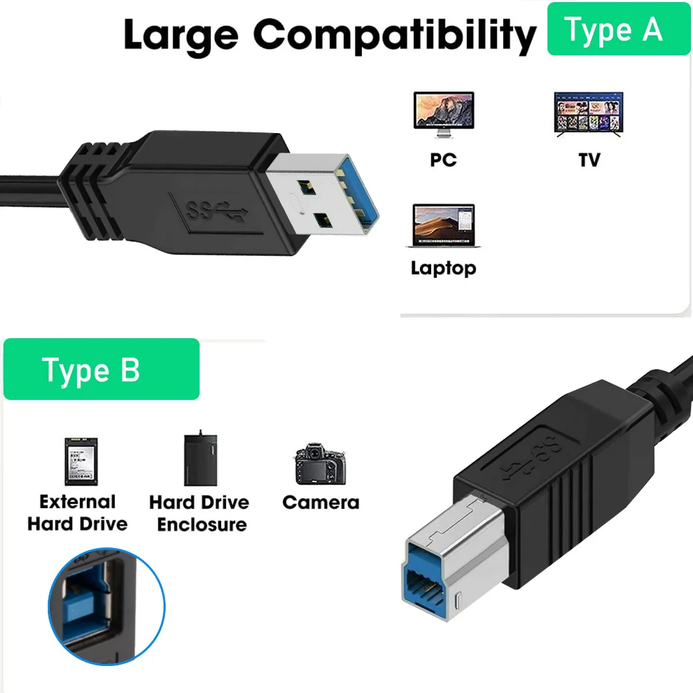 USB 3.0 케이블 USB 3.0 타입 A에서 타입 B 케이블로 변환 USB 3.0 AM에서 BM 케이블로 변환 USB 3.0에서 SATA 도킹 스테이션 USB 3.0 HDD 인클로저
