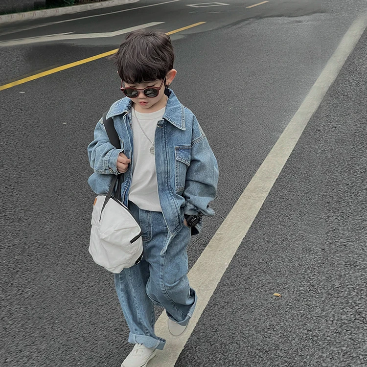 Conjunto ropa vaquera para bebé, conjunto de 2 piezas, chaquetas, pantalones, moda informal, 2, 3, 4, 5, 6, 8 años, 2022| | - AliExpress