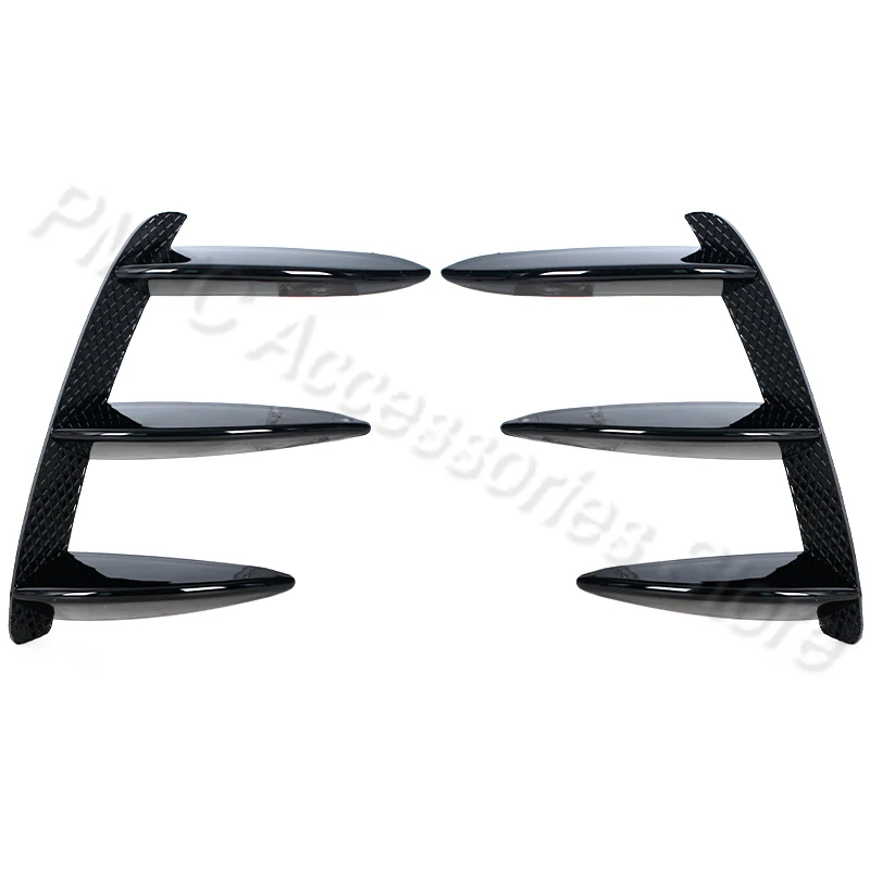 Car Bumper Spoiler PMFC For Mercedes For Benz W176 A200 A250 A260 A45 AMG 1Pair Car Black Carbon Pattern Rear Bumper Splitter Spoilers Canard