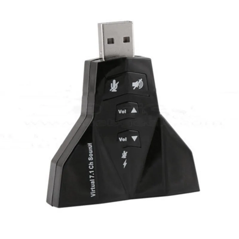 비행기 모양의 USB 가상 7.1 채널 사운드 카드 외부 컴퓨터 드라이버 오디오 어댑터 사용하기 쉽습니다.