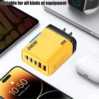 Chargeur rapide 240W GaN 5 en 1 pour téléphone, adaptateur secteur USB C, prise EU/US, chargeur mural pour iPhone, Samsung, Xiaomi 6