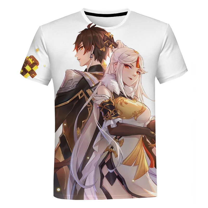 

Y2K Clothing Genshin Impact 3D Print T Shirt for Men Women Summer New Anime Graphic T-shirt Fashion Harajuku Street Tops Tees