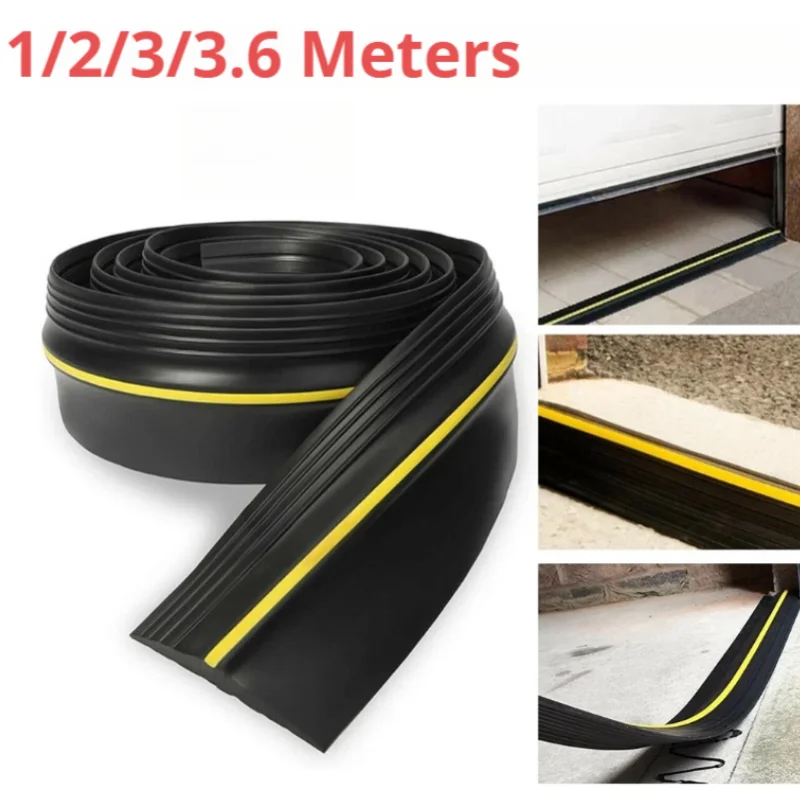 1/2/3/3.6M Universal Garage Door Threshold Seal Strip Garage Door Bottom Weatherproof DIY Weather Stripping (Non self-adhesive)