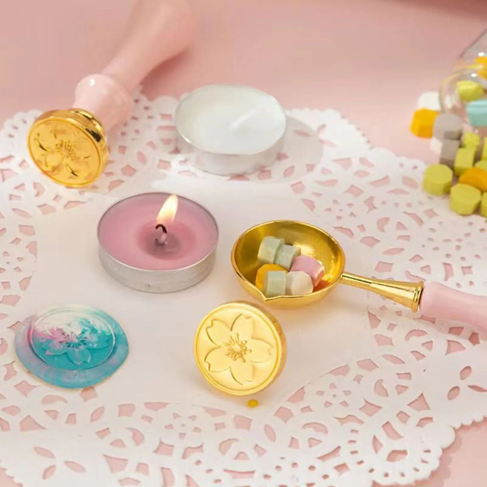 Preschool Christmas Crafts Kits Envelope Sealing Diy Lacquer Seal Complete Set Of Wax Melting Wax Seal Ink Stamp Shapes