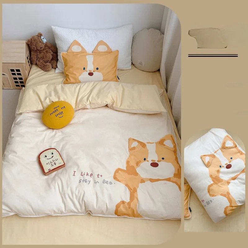 Baby Quilt Cover Pure Cotton Soft Comfortable Breathable Winter Thickened Warm Kid's Single Quilt Anti-dirty Protective Cover