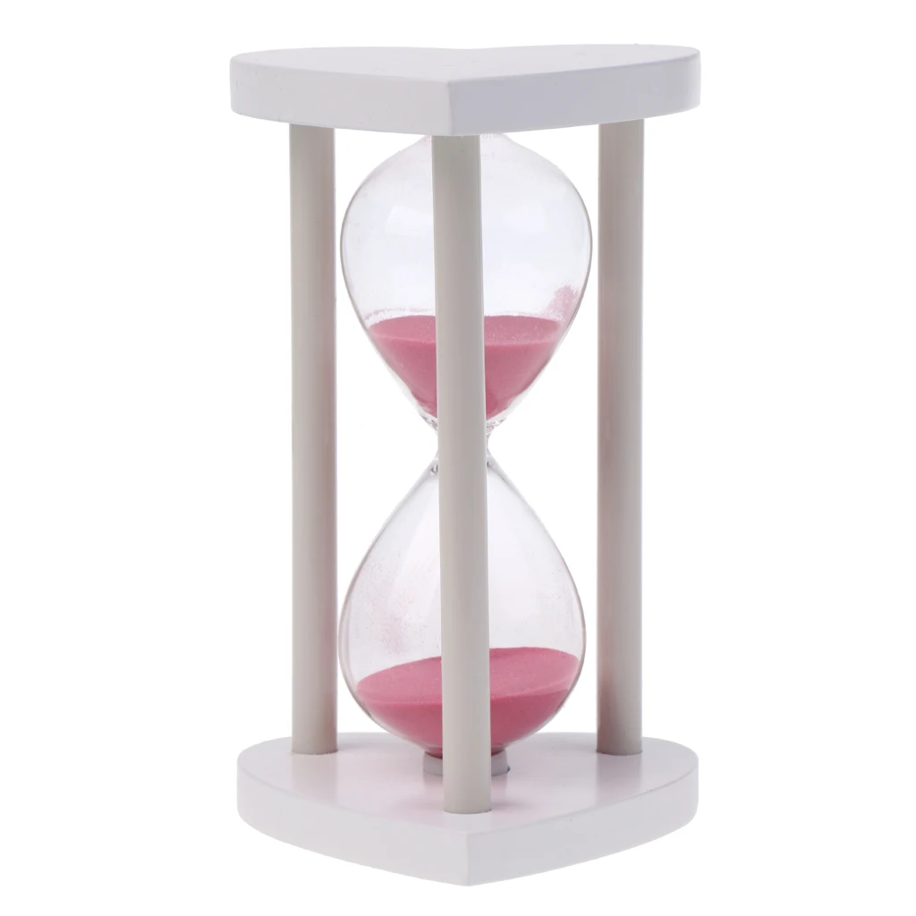 30 Minutes Sandglass Wooden Hourglass Heart Sand Timer Clock Home Decor Gifts 5