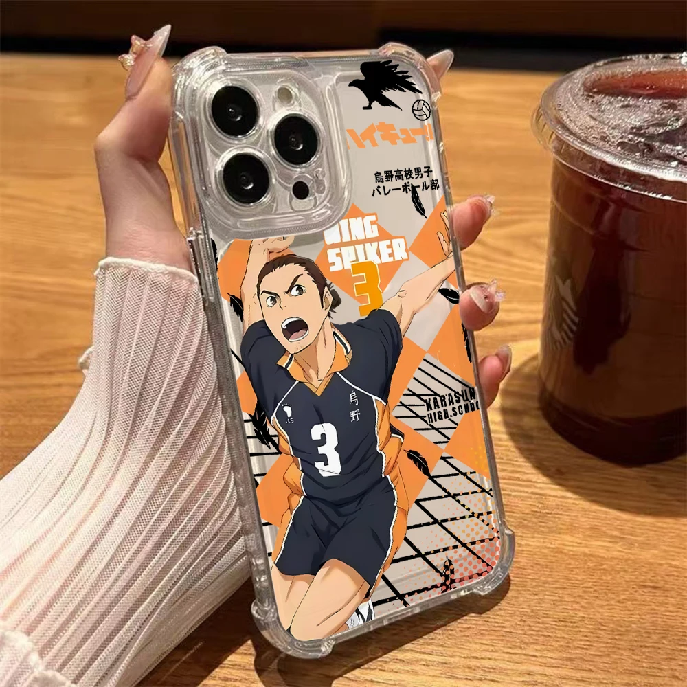 Haikyuu Oya Volleyball Soft Clear Phone Case for iPhone 15 Pro Max