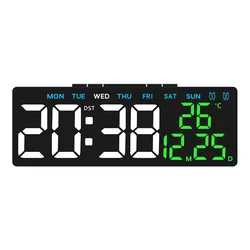 USB Powered LED Digital Alarm Clock with Dual Alarm & Adjustable Brightness (Black White)