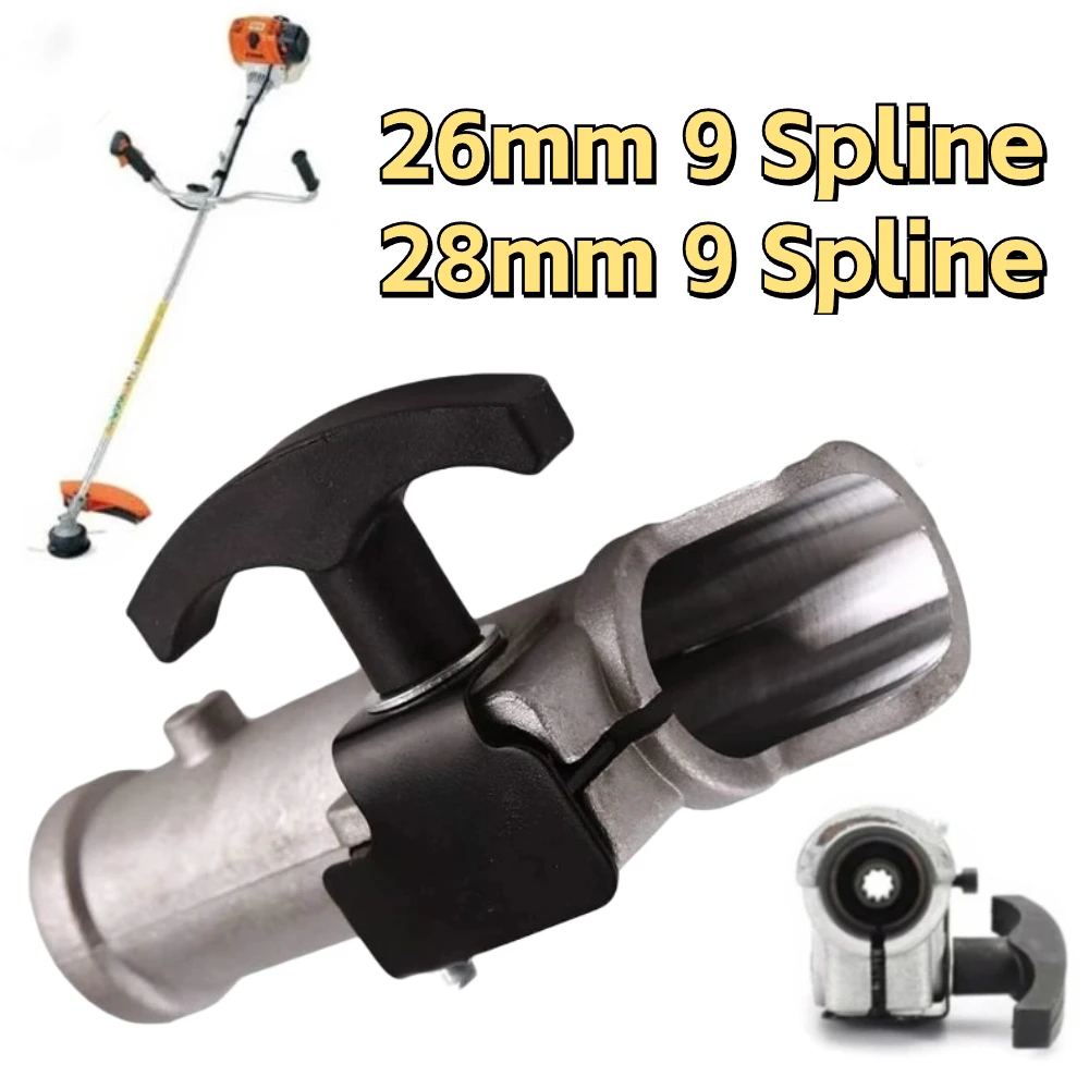 26/28mm 9 Spline Shaft Connector Joining Clamp Universal Trimmer Brush Cutter Replacement Garden Tool Parts