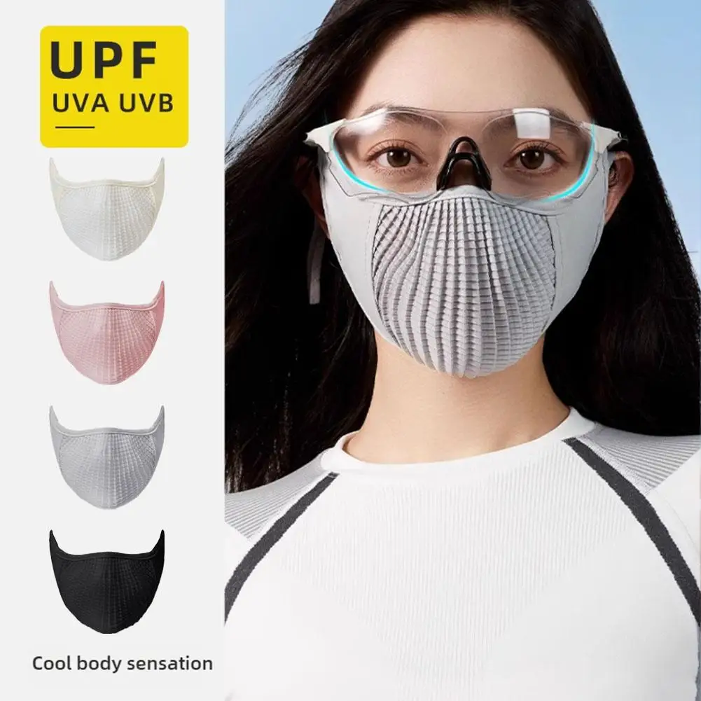Description Picture 2 of itemIce Silk Face Mask Uv Sun Protection Summer Adjustable Breathable Men Women Outdoor Running Cycling Sports Mask