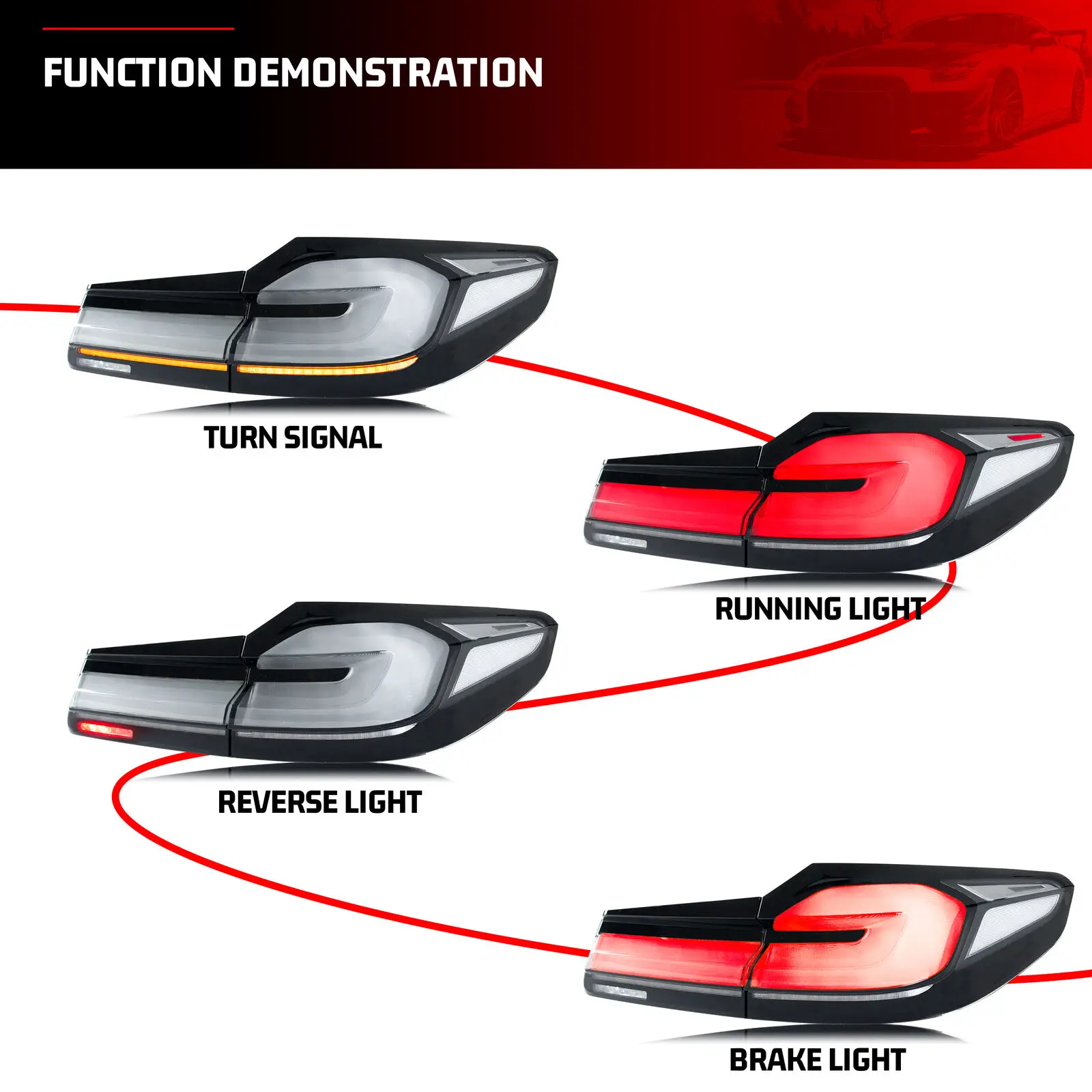 LED Tail Lights for BMW G30 F90 M5 5-Series 2017-2020 Saloon Sequential Turn Signal Rear Lamps Assembly [Not Fit G31]