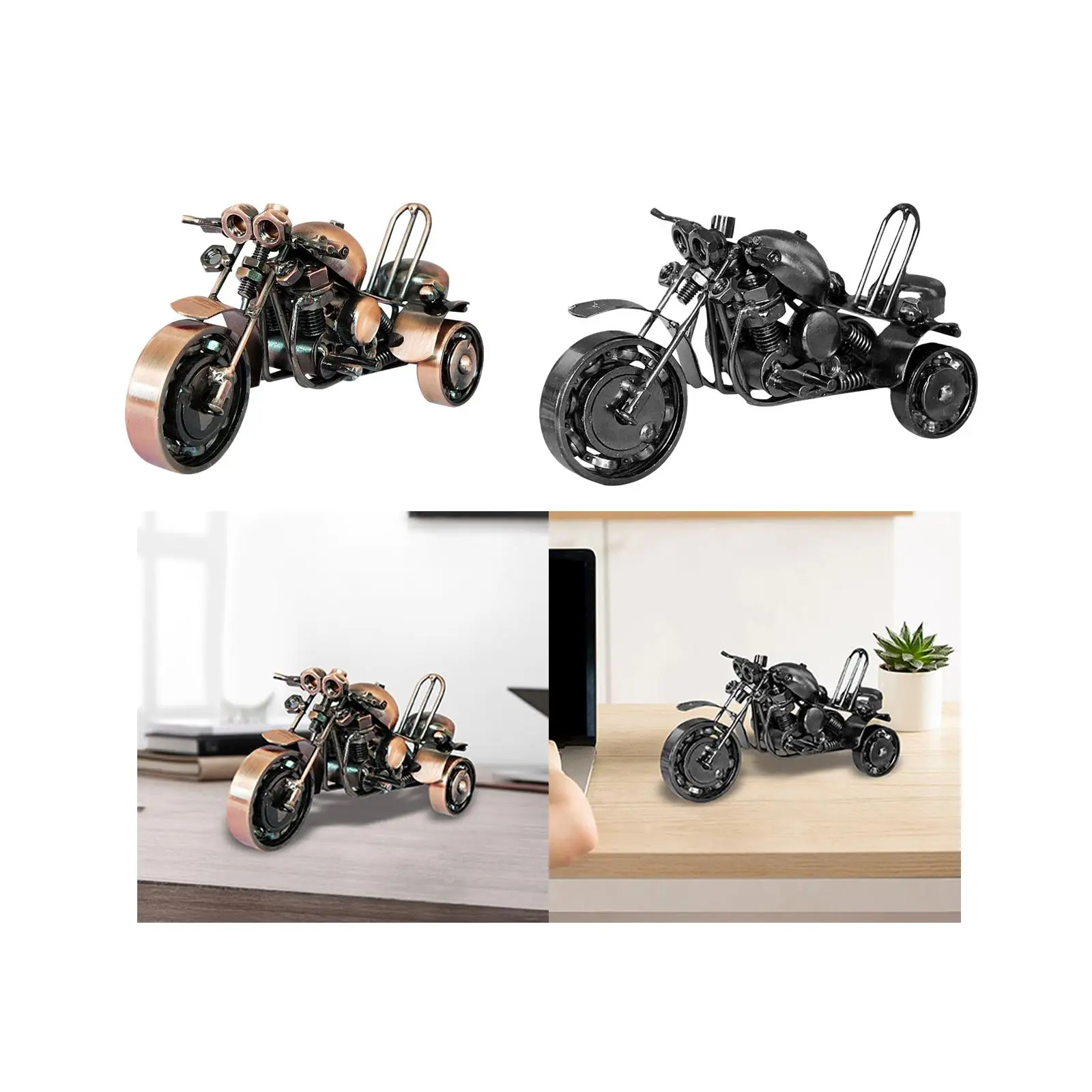 Metal Three Wheeled Motorcycle Figurine Statue Decoration for Birthday Gift