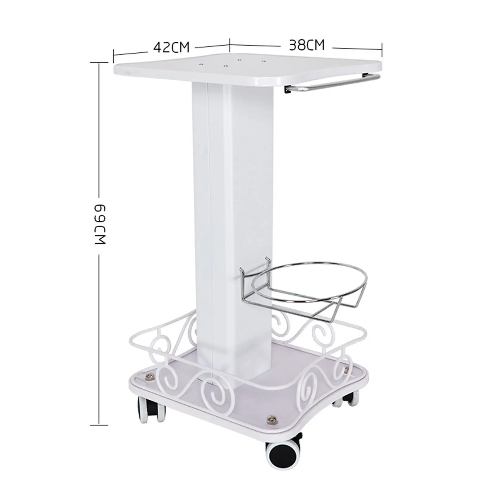 Max Load 40Kg Salon Table Trolley Stand Rolling Cart Beauty Wheel Holde Trolley Stand Beauty Equipment Machine Moving Cart