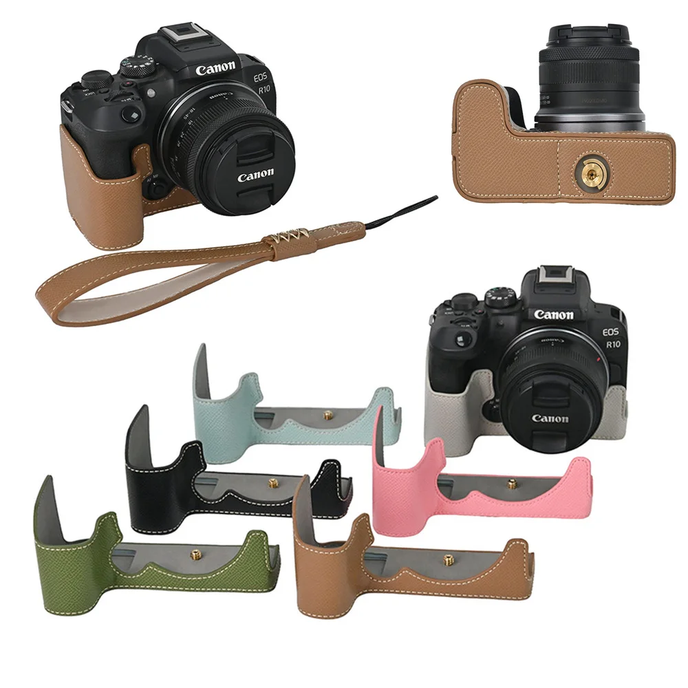 レザーカメラケース,パームプリント,バッテリー開口部,ハンド