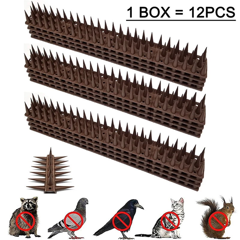 Pointes de pigeons anti-oiseaux en acier inoxydable, répulsif anti-oiseaux,  dissuasif pour balcon, kit de clous d'épine anti-oiseaux, 12 pièces