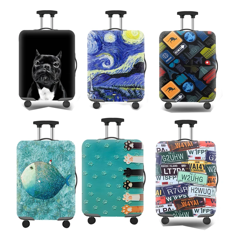 Luggage Cover Travel Suitcase Protector Cover Elastic Protective Washable Luggage Cover With Concealed Zipper For 18-32 Inch