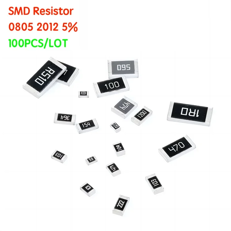 100PCS SMD Resistor 0805 2012 5% 1/8W 0R-10M 0R ohm ~ 10M ohm Resistor Kit Assorted Kit Sample Kit 10R 100R 1K 2.2K 4.7K 1M 10M 100pcs smd resistor 0805 1% 1 8w 7 15m 7 32m 7 5m 7 68m 7 87m 8 06m 8 2m 8 25m 8 45m 8 66m 8 87m 9 09m 9 1m 9 31m 9 53m ohm